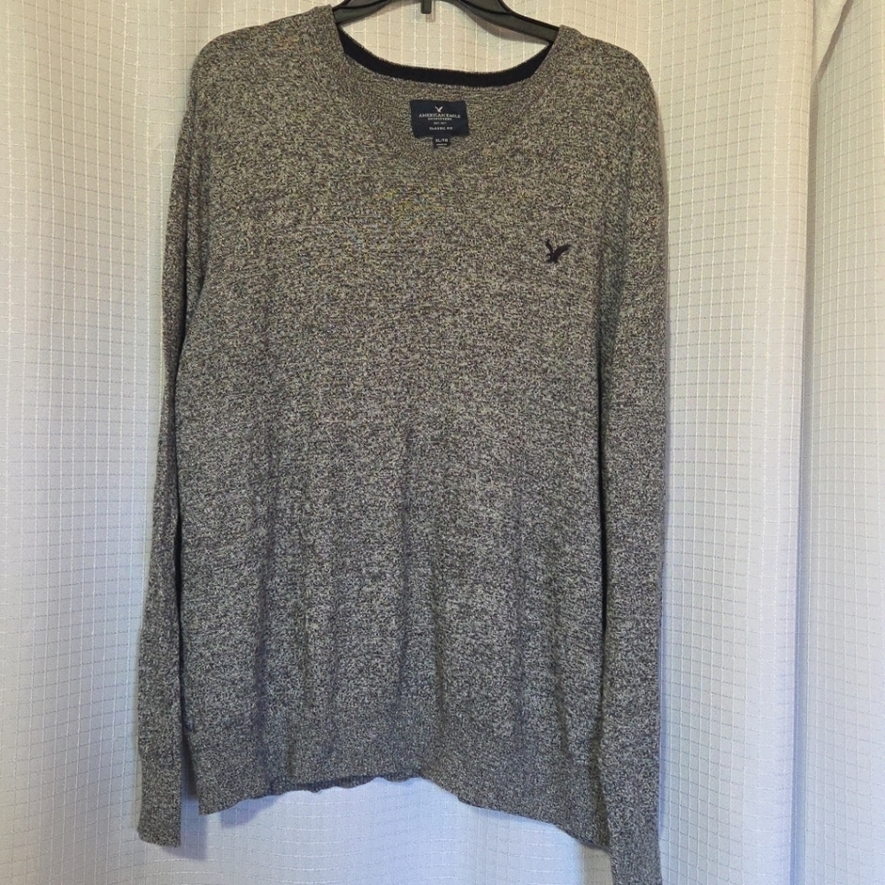 American Eagle Mens V Neck Sweater Claasic Long Sleeve Sozw XL